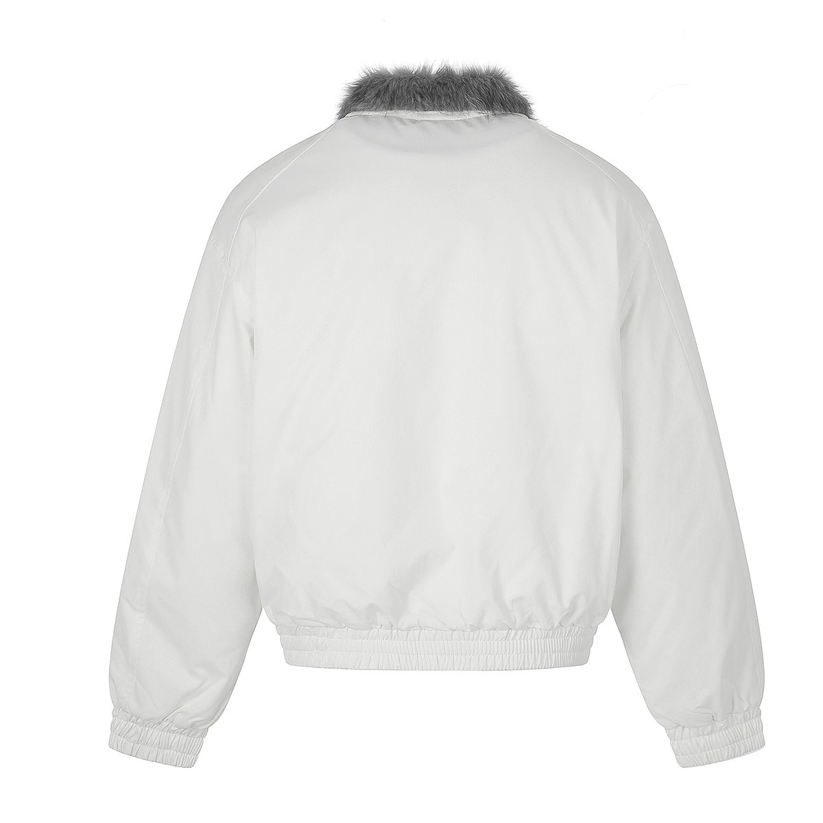 Faux Fur Collar Padded Bomber Jacket – Oversized Flight Jacket