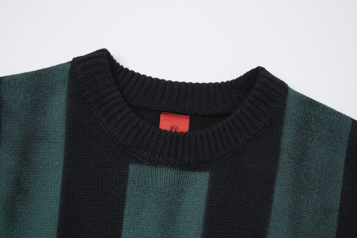 Pull en maille rayé et délavé – Col rond oversize, streetwear vintage américain