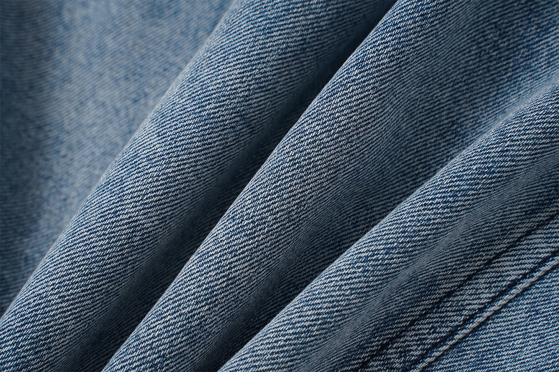 Veste en jean pour homme – Veste trucker en denim délavé à col montant