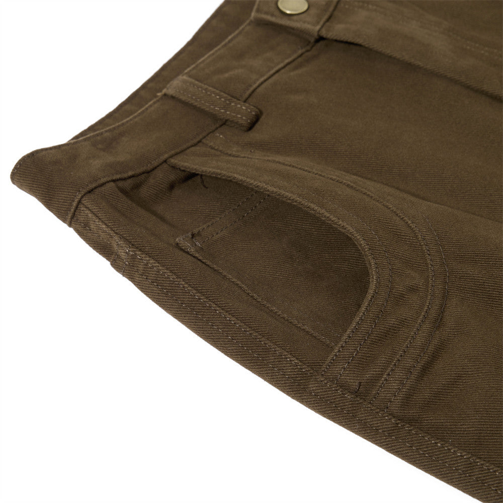 Men's Deconstructed Flare Cargo Pants with Ruched Pockets & Zip Detail