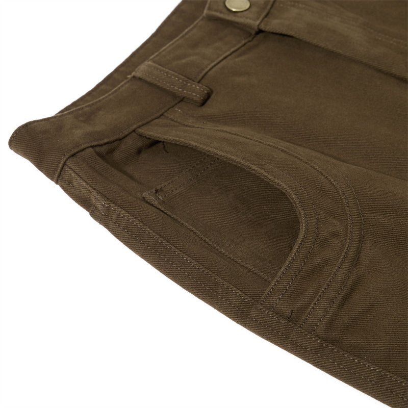 Men's Deconstructed Flare Cargo Pants with Ruched Pockets & Zip Detail