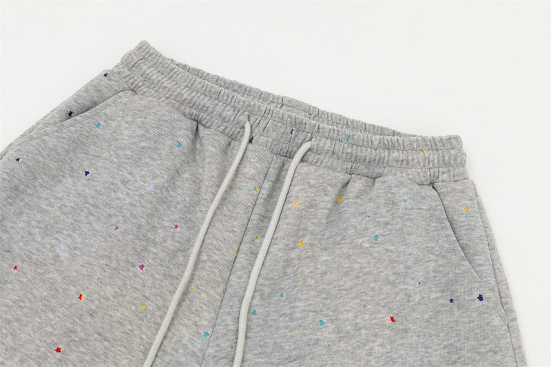 Wide-Leg Sweatpants Men – Allover Star Print & Embroidered Logo Streetwear