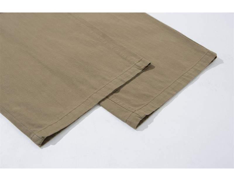 Wide-Leg Pleated Trousers – Men's Loose Fit Straight-Cut Pants