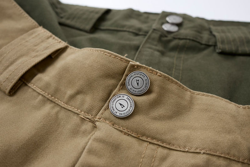 Baggy Khaki Cargo Pants – Double Waist Wide-Leg Balloon Trousers with Cross