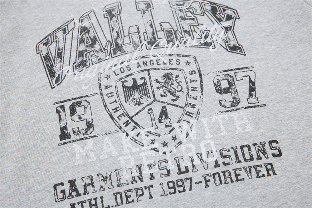 Long Sleeve T-Shirt for Men – Valley Retro Varsity Graphic Crew Neck Tee