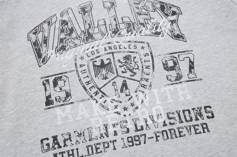 Long Sleeve T-Shirt for Men – Valley Retro Varsity Graphic Crew Neck Tee