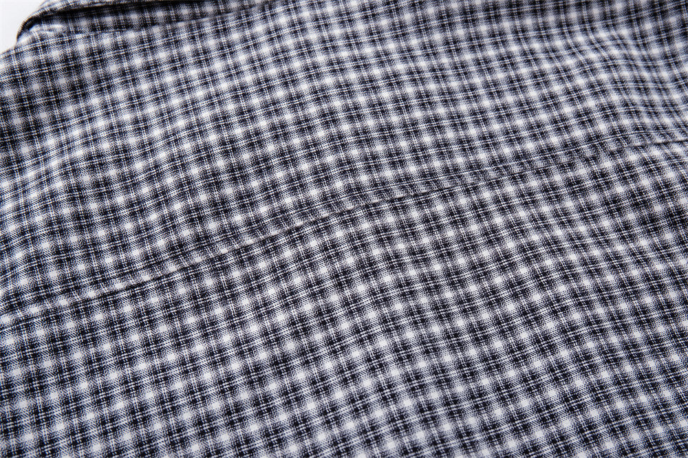 Plaid Zip-Up Bomber Jacket – Relaxed Fit Spread Collar Short Outerwear