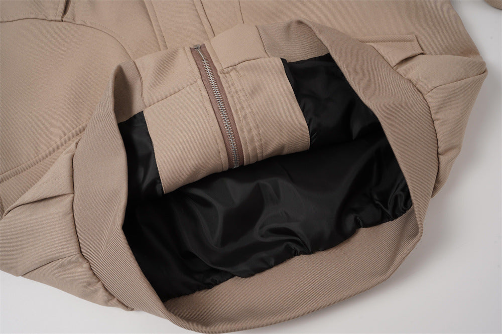Blouson bomber oversize avec col montant et poches cargo