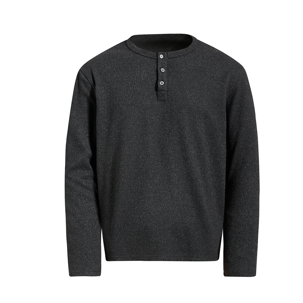 Men's Long-Sleeve Henley T-Shirt – Vintage American Style, Relaxed Fit