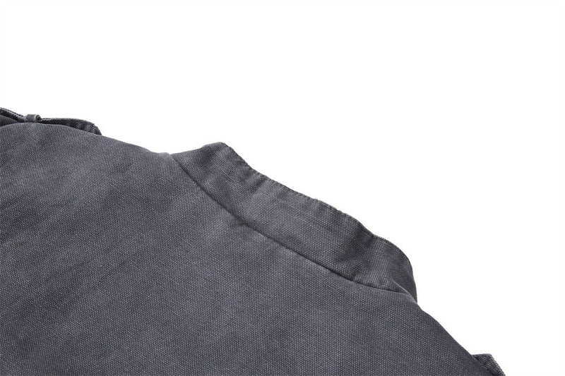 Men's Vintage Military Double-Breasted Zip Jacket with Stand Collar