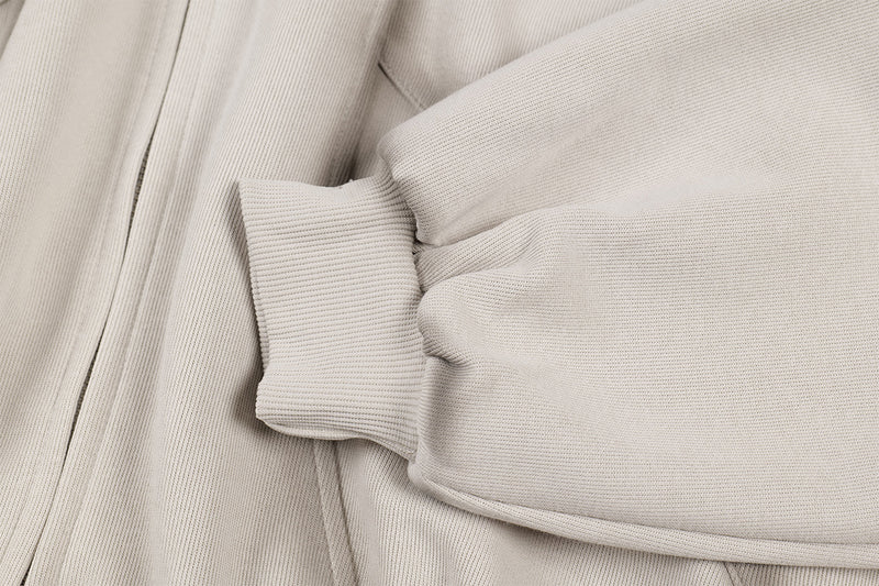 Sudadera de hombre con capucha y cremallera, paneles lavados y corte extragrande
