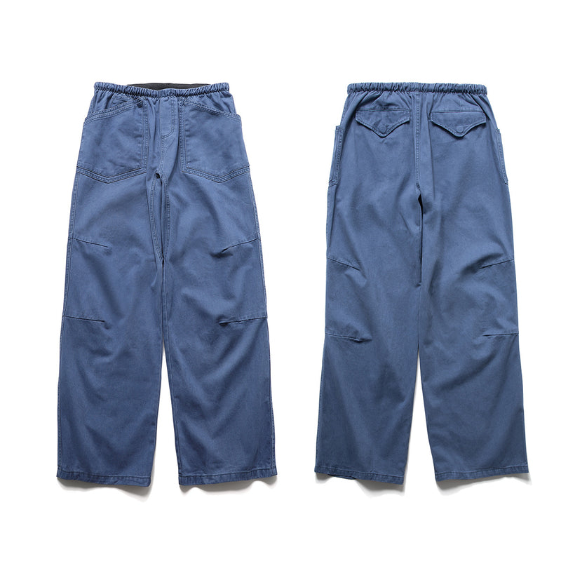 Wide-Leg Cargo Pants – Washed Vintage Workwear Straight Fit