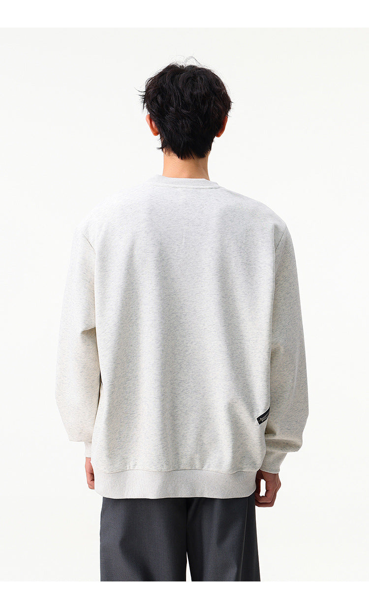 Sweat col rond inspiré du style moto avec détail zippé