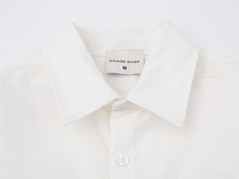 Varsity Letter Print Oversized Long Sleeve Button-Up Shirt