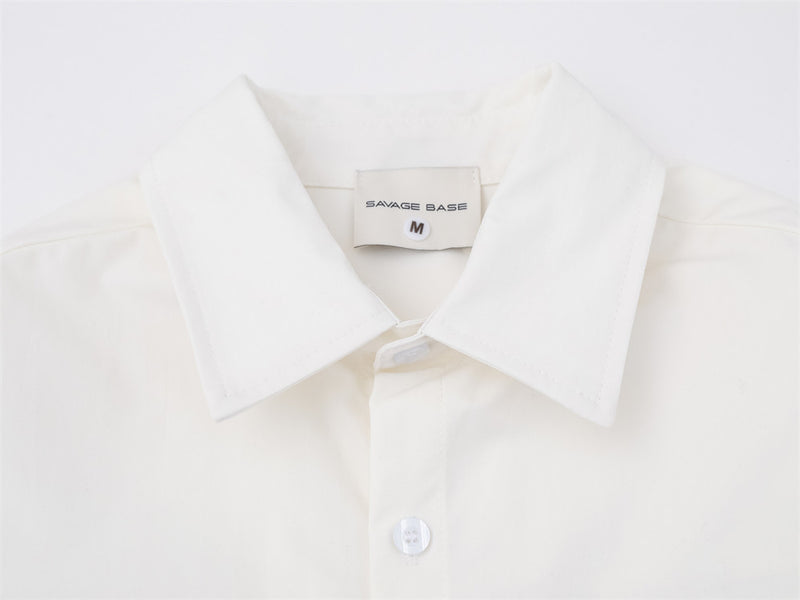 Varsity Letter Print Oversized Long Sleeve Button-Up Shirt
