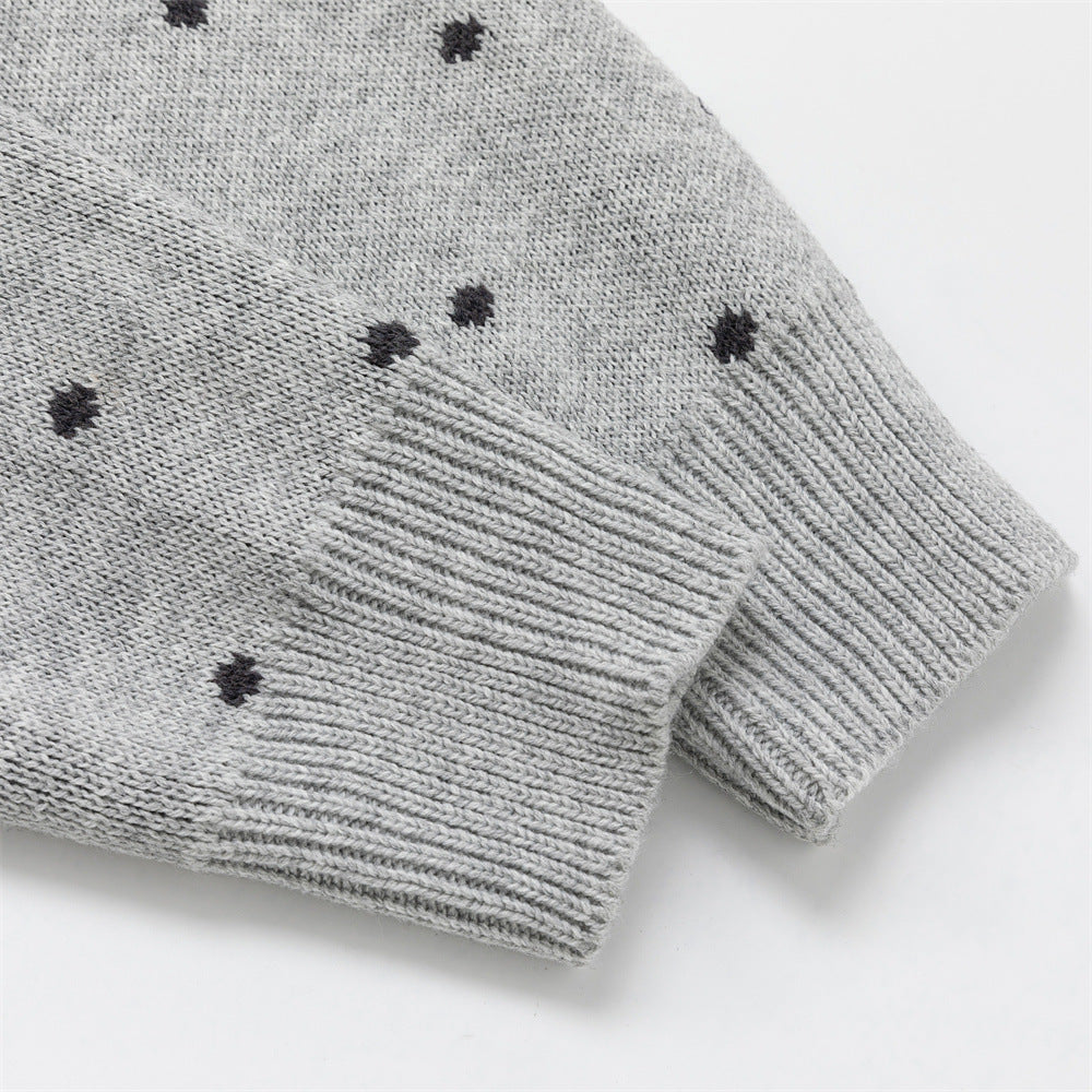 Striped Knit Zip-Up Hoodie – Men's Oversized Color-Block Cardigan Sweater