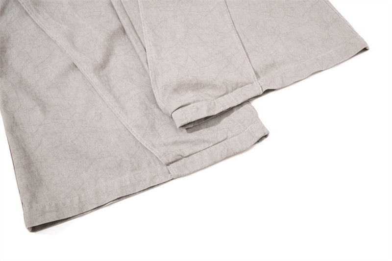 Wide-Leg Pleated Drape Pants – Acid Wash Baggy Trousers with Zip Pockets