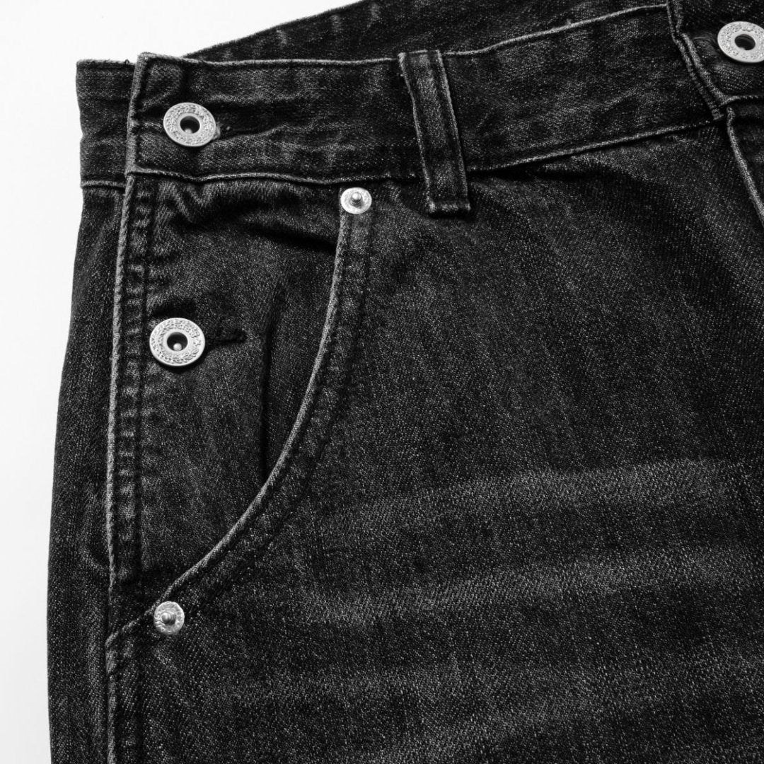 Baggy Black Jeans Men – Wide Leg Vintage Washed Straight Denim Pants