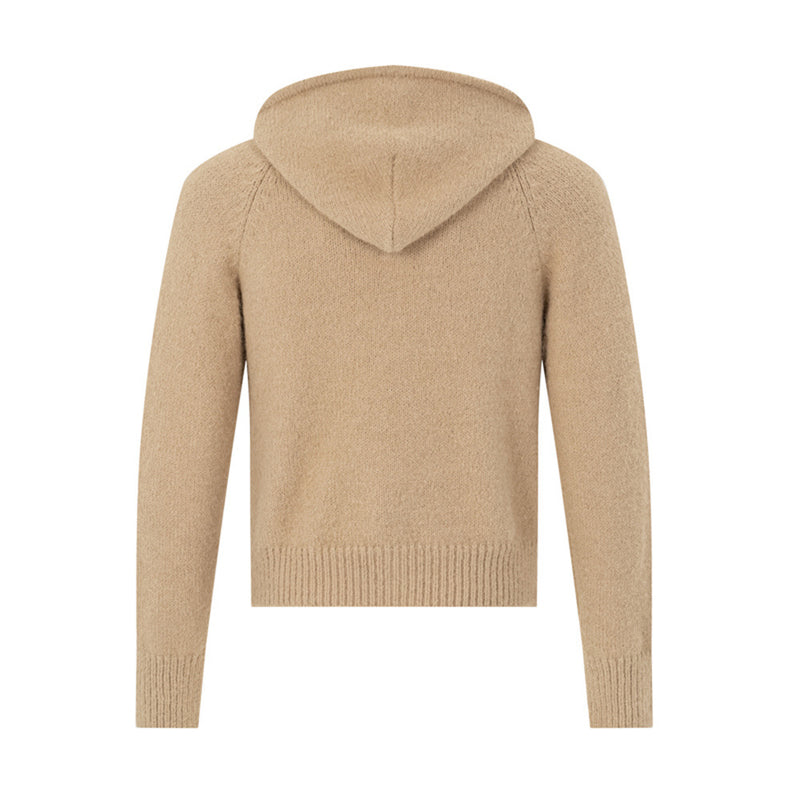 Gilet cardigan tricoté à capuche et boutons brandebourg – Veste pull homme ajustée