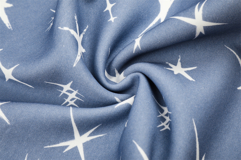 Star Print Wide-Leg Sweatpants – Men's Loose Fit Streetwear Pants in Blue