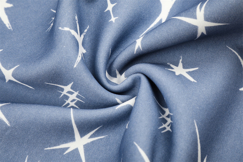 Star Print Wide-Leg Sweatpants – Men's Loose Fit Streetwear Pants in Blue