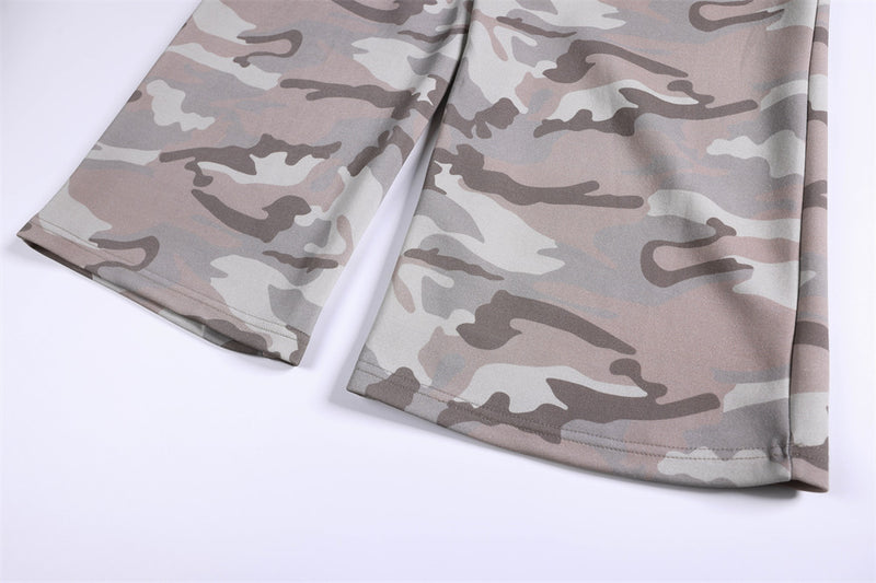 Camo Wide-Leg Sweatpants – Relaxed Fit Drawstring Joggers