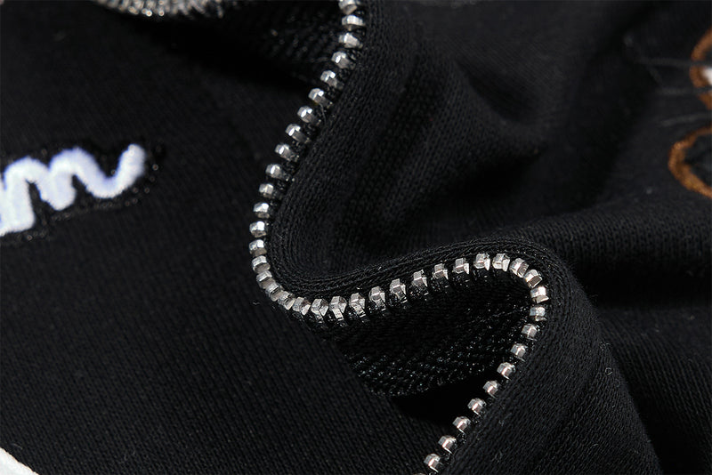 Hoodie zippé à oreilles de chat avec manches raglan étoilées et poches-pattes