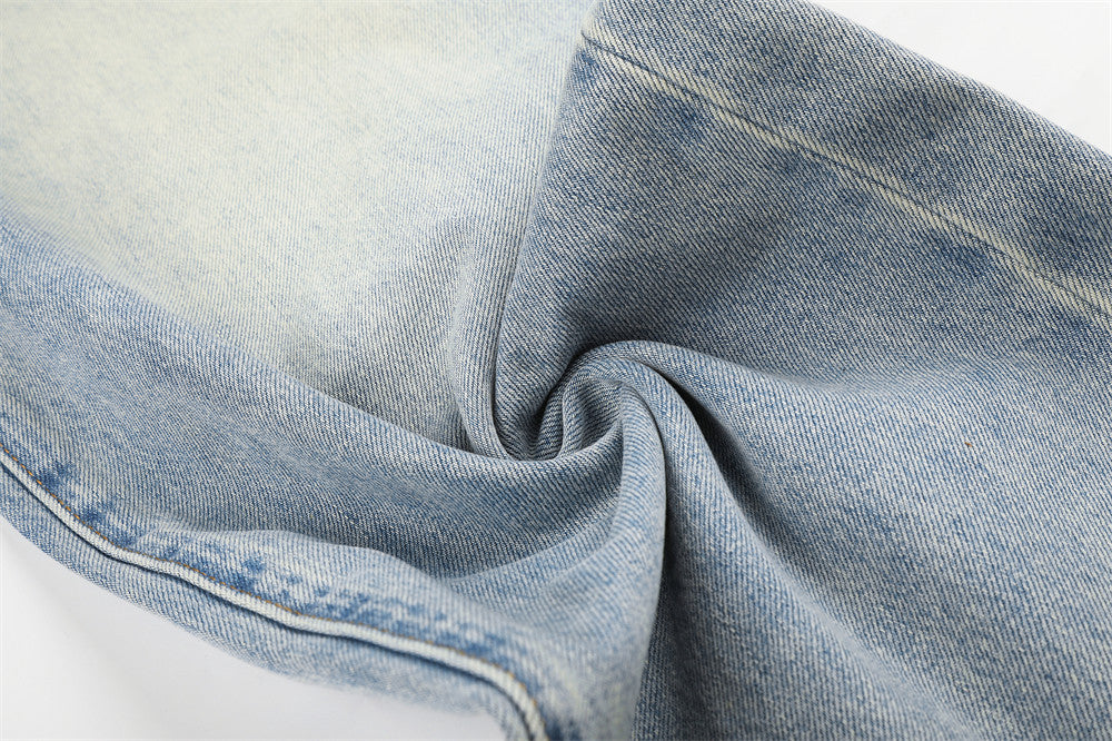 Wide-Leg Jeans – American Vintage Washed Light Blue Baggy Straight Denim