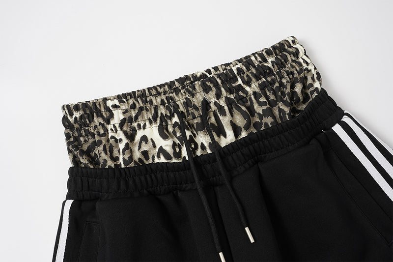 Wide Leg Sweatpants with Leopard Waistband & Pegasus Embroidery