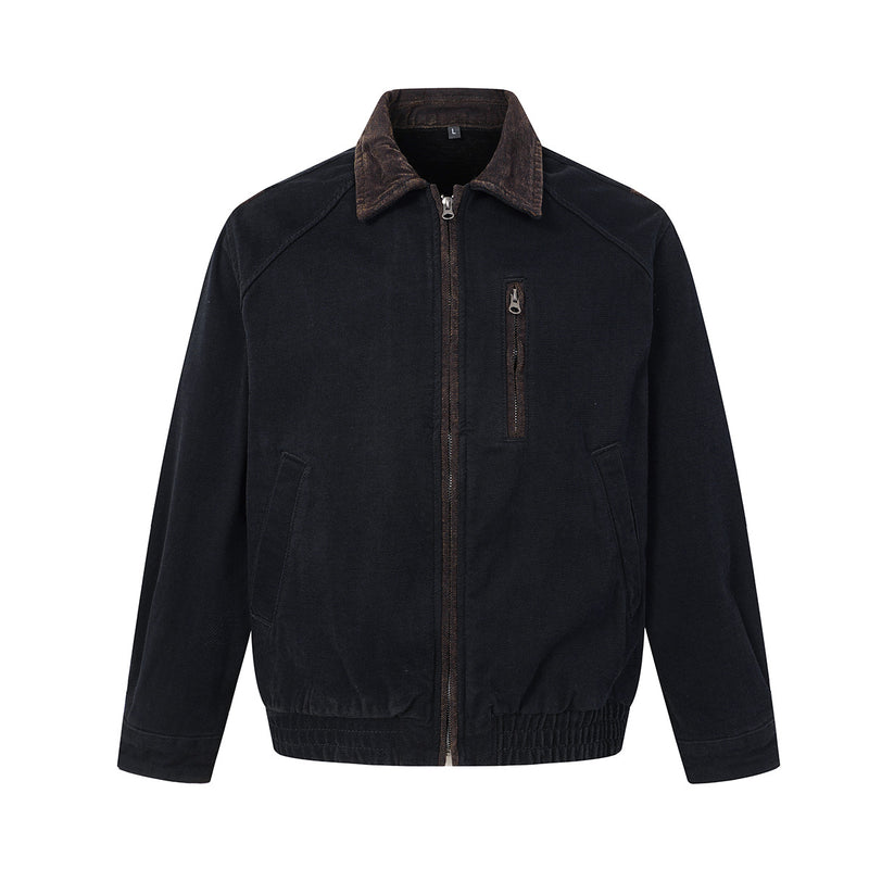 Veste Harrington en velours coupe boxy – Style workwear américain rétro