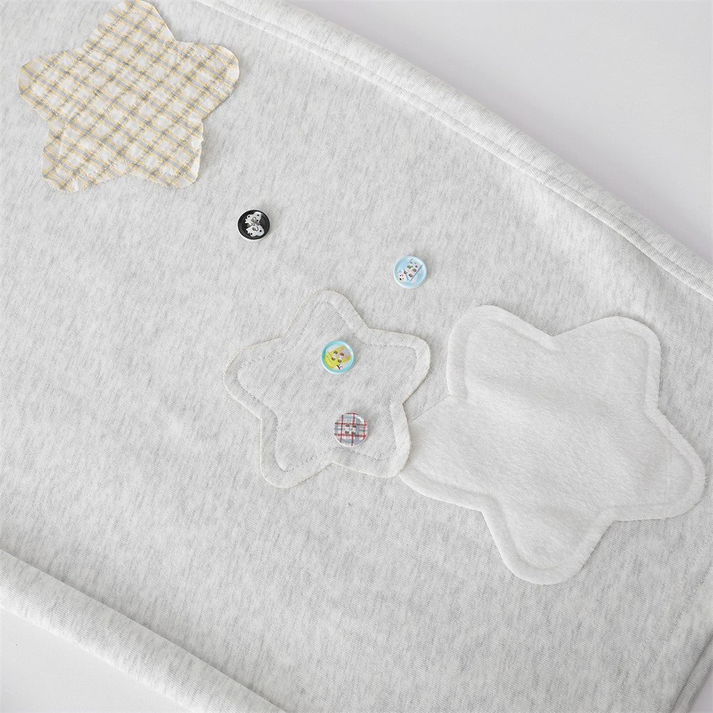 星型パッチ＆カラフルボタン装飾付きワイドレッグスウェットパンツ