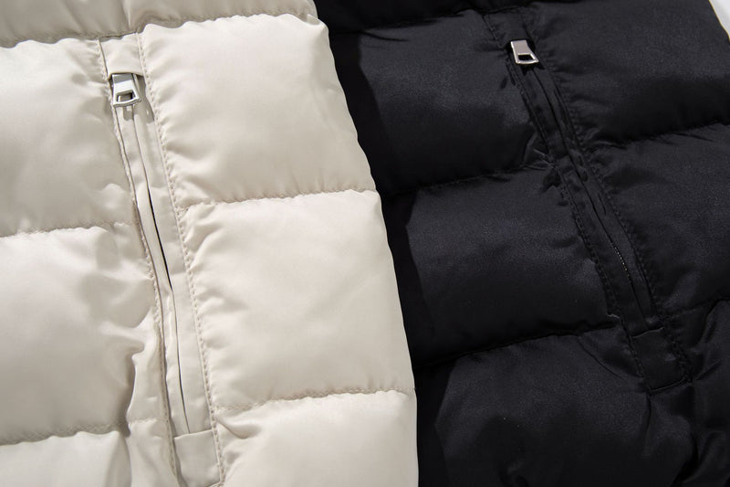 Quilted Puffer Vest Zip-Up Sleeveless Jacket with Stand Collar