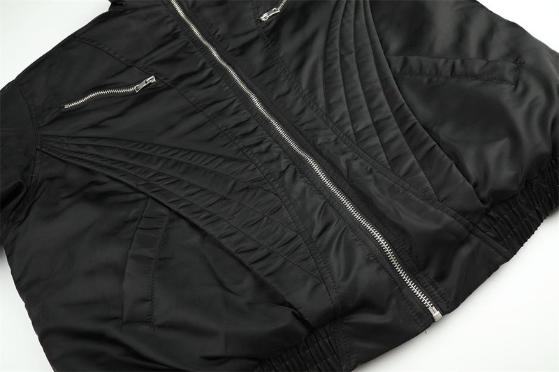 Faux Fur Collar Padded Bomber Jacket – Quilted Stitch Detail Men's Winter Coat