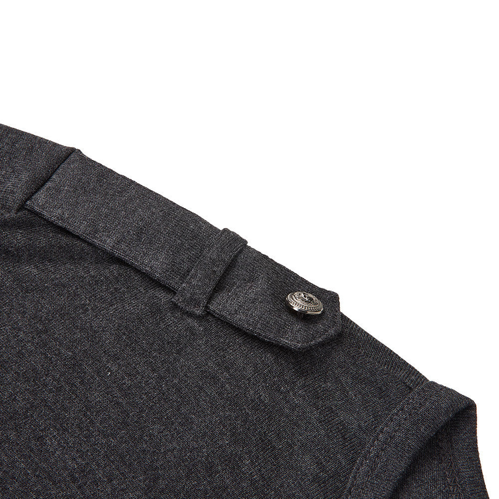 Men's Henley Long Sleeve T-Shirt with Metal Buttons & Dual Chest Pockets