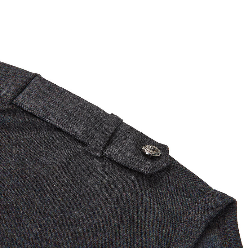 Men's Henley Long Sleeve T-Shirt with Metal Buttons & Dual Chest Pockets