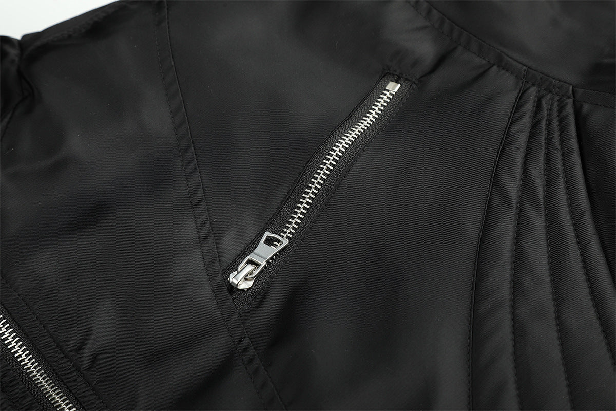 Quilted Padded Jacket with Faux Fur Collar – Moto-Inspired Deconstructed Design