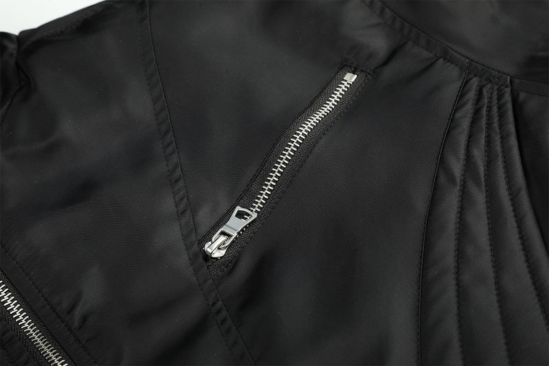 Quilted Padded Jacket with Faux Fur Collar – Moto-Inspired Deconstructed Design
