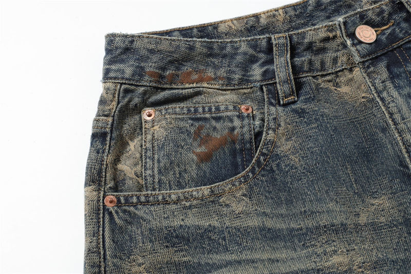 Wide Leg Jeans Mens Distressed Vintage Grunge Baggy Denim Pants