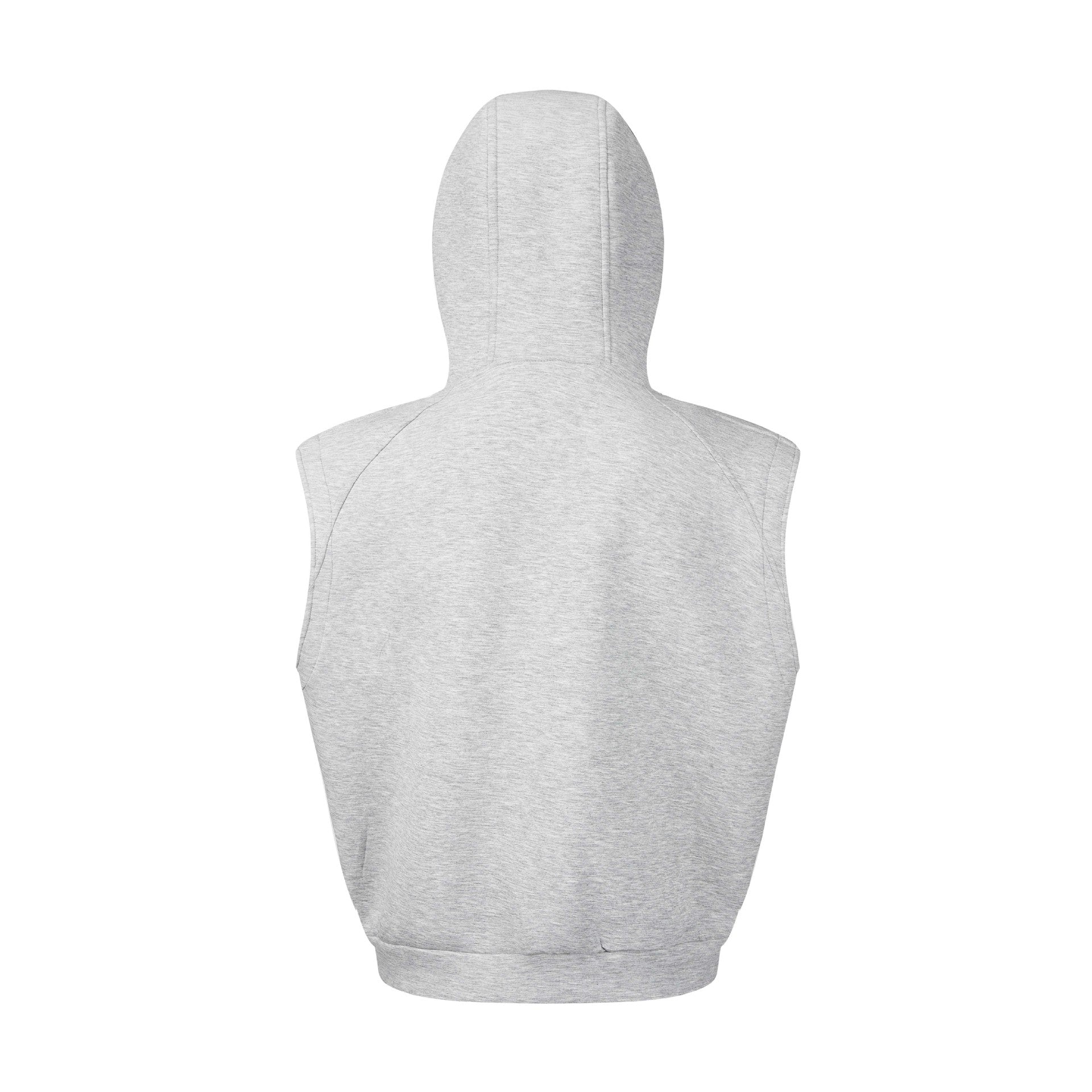 Gilet sweat à capuche sans manches zippé avec détails rivetés