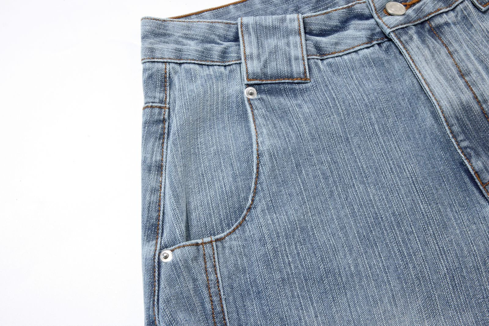 Floral Embroidered Wide-Leg Jeans – Men's Barrel Fit Washed Denim