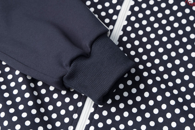 Veste de survêtement zippée à col montant, pois et manches à bandes