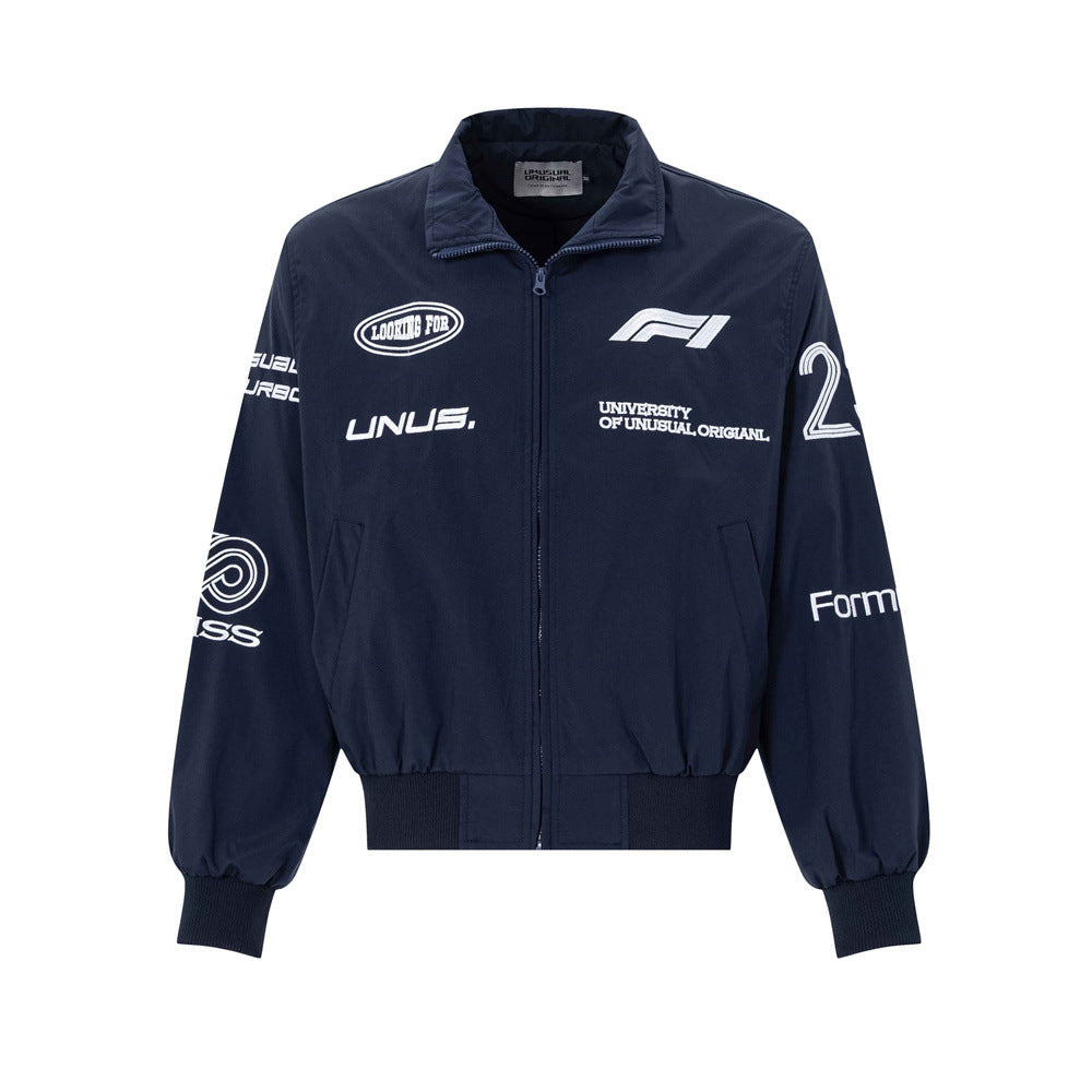 Zip Up Jacket Men – F1 Racing Graphic Oversized Bomber Jacket