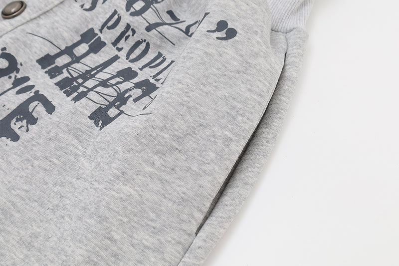 Wide-Leg Sweatpants with Rivet Buttons and Graphic Print – Relaxed Fit