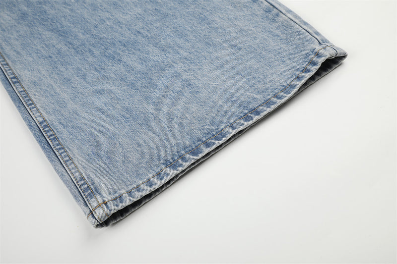 Jean baggy wide leg – Pantalon homme en denim délavé à coupe barrel