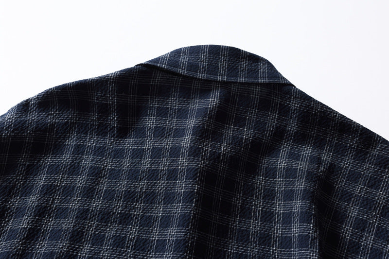 Plaid Long Sleeve Oversized Shirt – Men's Relaxed Fit Button-Up