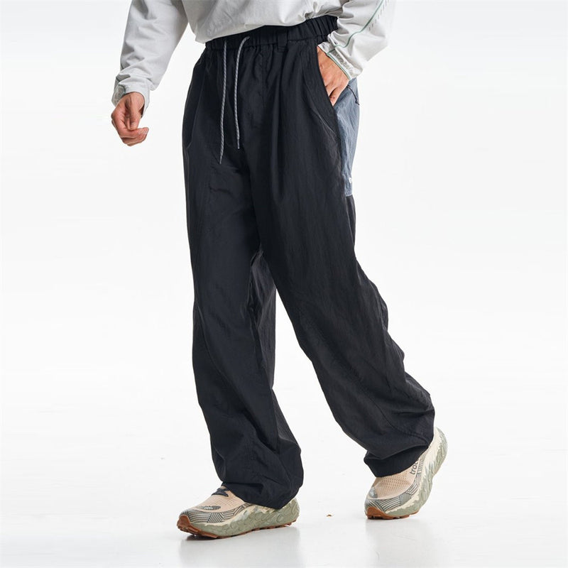 Baggy Wide-Leg Parachute Pants – Unisex Drawstring Jogger with Elastic Waist