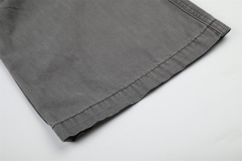 Pantalon cargo homme à jambes larges – Gris anthracite délavé, coupe baggy déstructurée