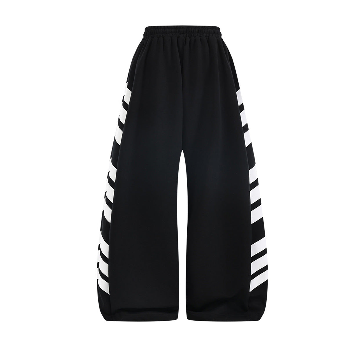 Pantalon de survêtement à jambes larges, rayures diagonales et lettrage – Coupe droite street