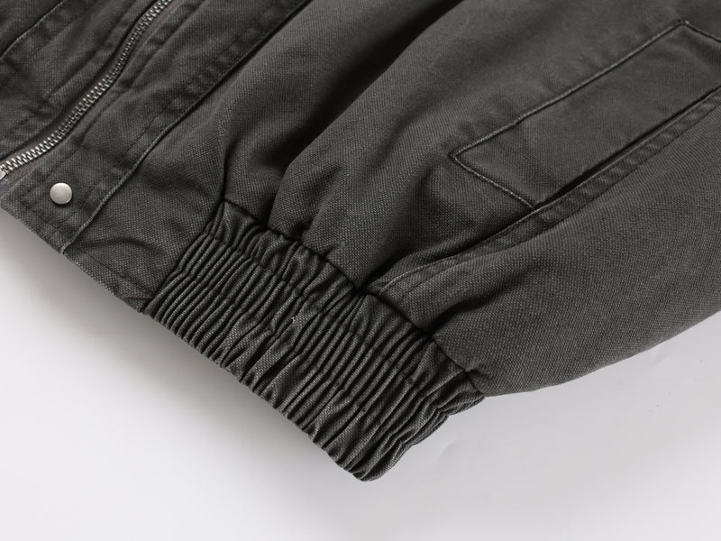 Men's Washed Cotton Bomber Jacket – Vintage Western Deconstructed Design