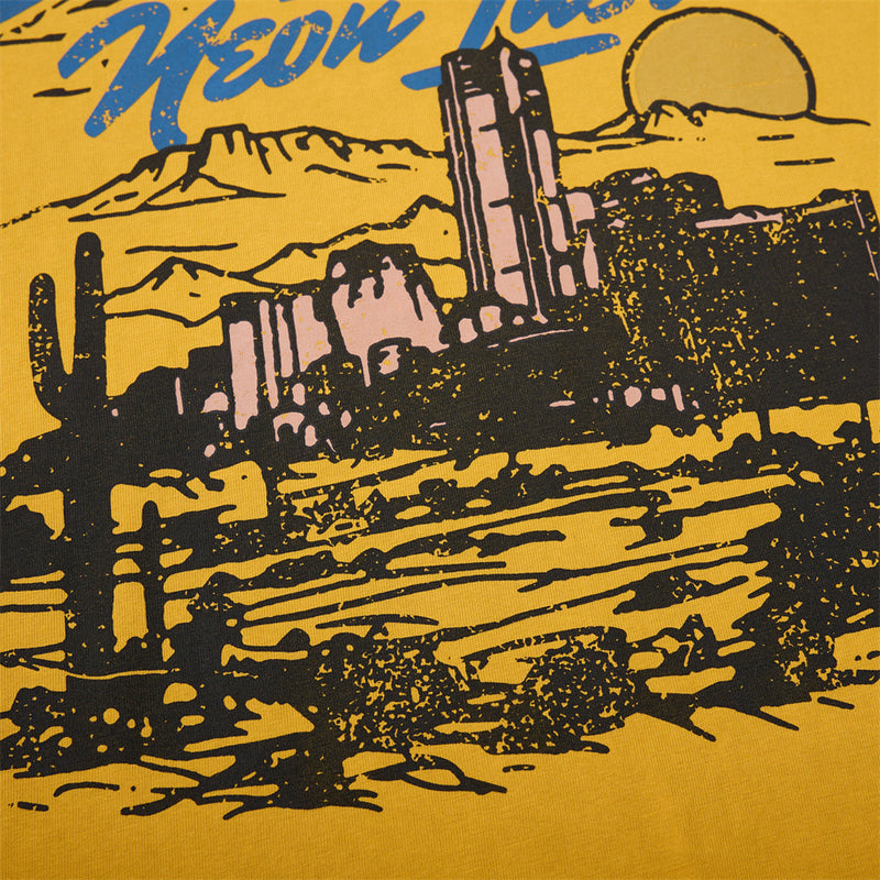 Men's Long Sleeve Tee Desert Dust & Neon Lust Raglan Graphic Shirt